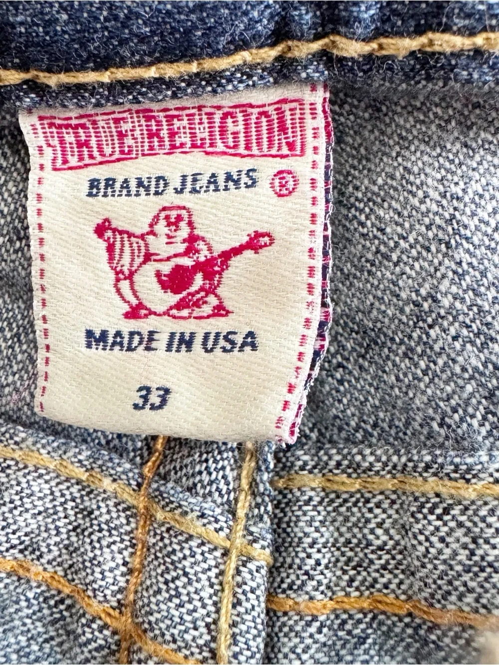 True Religion Men's Ricky Bootcut Faded Blue Jeans 33/34